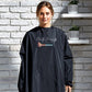 Personalised Hairdressing Gown, Custom Text Print Unisex Dressing Gown, Customised Barbershop Cape, Long Sleeve Waterproof Barber Salon Gown
