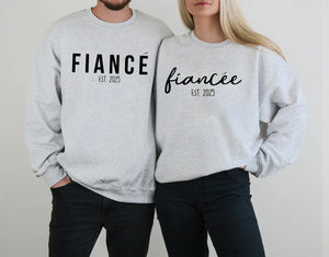 Fiance Est Year Personalised Printed Valentine’s Day Couple Sweatshirts-M2832