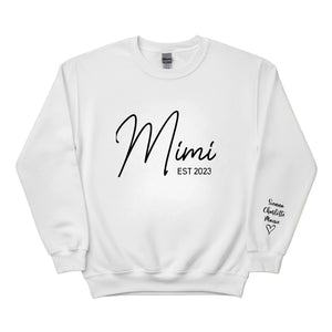 Mimi Est year and Name Personalised Printed Mother Day Sweatshirt - M1081