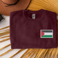 Palestine Flag Sweatshirt, Embroidered Palestine Crewneck Sweater, Comfort Colors Sweater, Support Palestine Freedom Gaza Protest Clothing