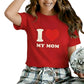Custom I Love Text Printing T-Shirt - PW1000