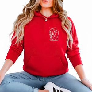 Custom Photo Outline Sketch Embroidery Hoodie - EWB102