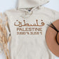 Palestine Hoodie, Embroidered Palestine Coordinates Hooded Sweatshirt, Support Palestine Save Gaza Freedom Jumper, Palestine Protest Tops