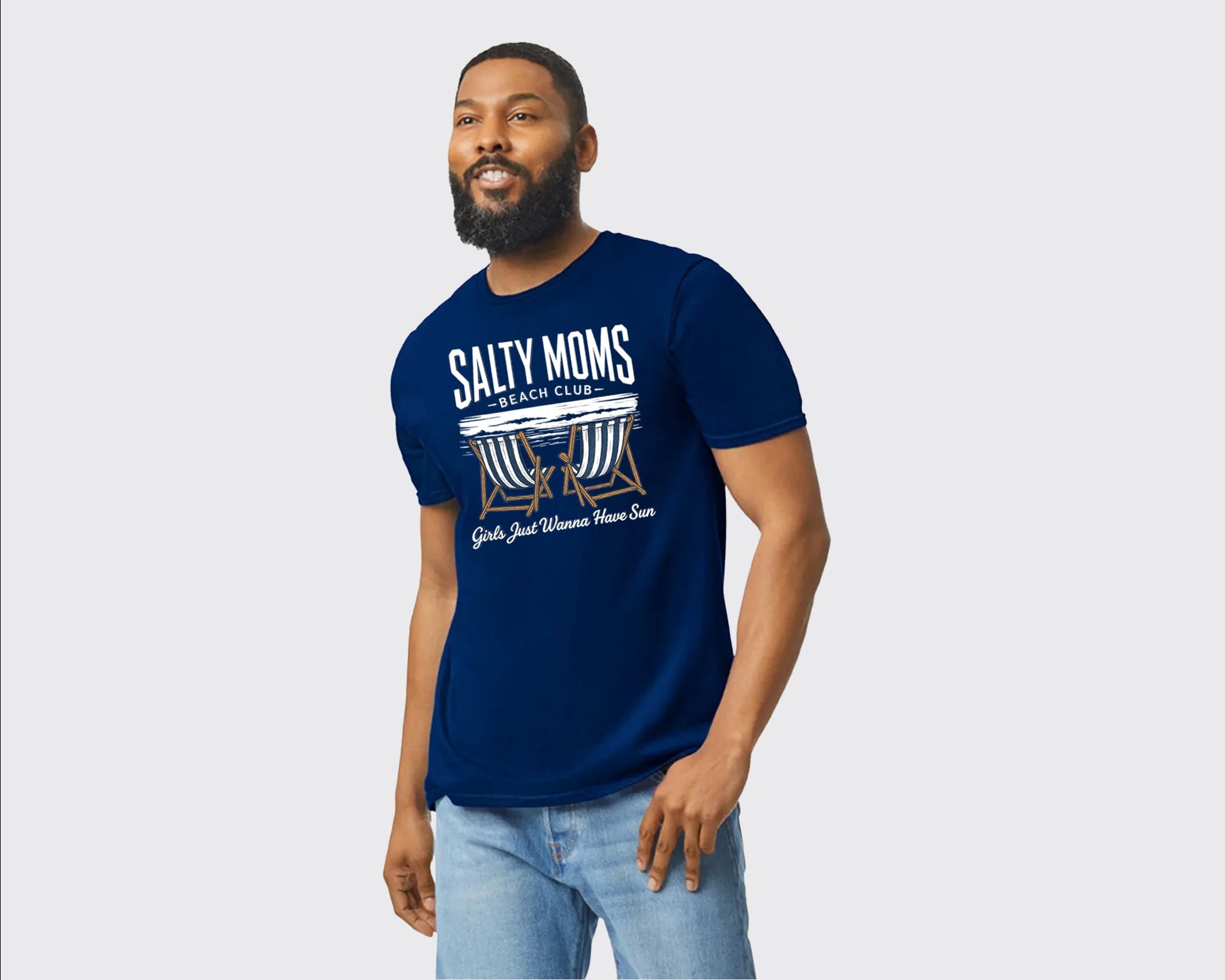 Salty Moms Beach Club Tee, Just Wanna Have Sun Summer Shirt For Women, Cute Summer Vibes Vacation Graphic T-Shirt M8440