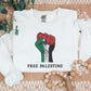 Free Palestine Embroidered Sweatshirt, Solidarity Hand Support Palestine Protest Jumper, Save Gaza Palestine Clothing, Comfort Colors Shirt