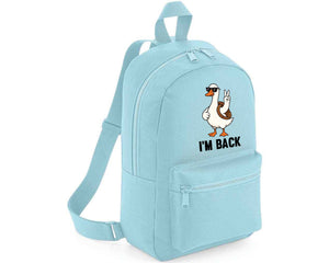 Back To School Kids Backpack, Duck I'm Back Printed Funny Cartoon Design Fashion Bag, Stylish, Lightweight & Ideal For Books, Supplies & Travel M8482