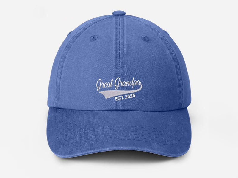 Personalised Great Grandpa Hat, Custom Embroidered Grandpa Hats, Vintage Baseball Caps, Grandpa Hats with Est Year, Gifts for New Grandpa
