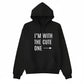 I’m With the Cute One Valentine’s Day Printed Hoodie - PW502