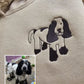 Custom Photo Hoodie, Embroidered Dog Outline Sketch on Jumper, Personalised Pet Portrait From Picture Sweatshirt, Dog Mom Hoody, Couple Gift
