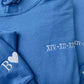Personalised Roman Numeral Matching Hoodie, Embroidered Anniversary Couple Matching Jumper, Custom Initial Pullover Sweater, Gift for GF BF