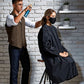 Personalised Hairdressing Gown, Custom Text Print Unisex Dressing Gown, Customised Barbershop Cape, Long Sleeve Waterproof Barber Salon Gown