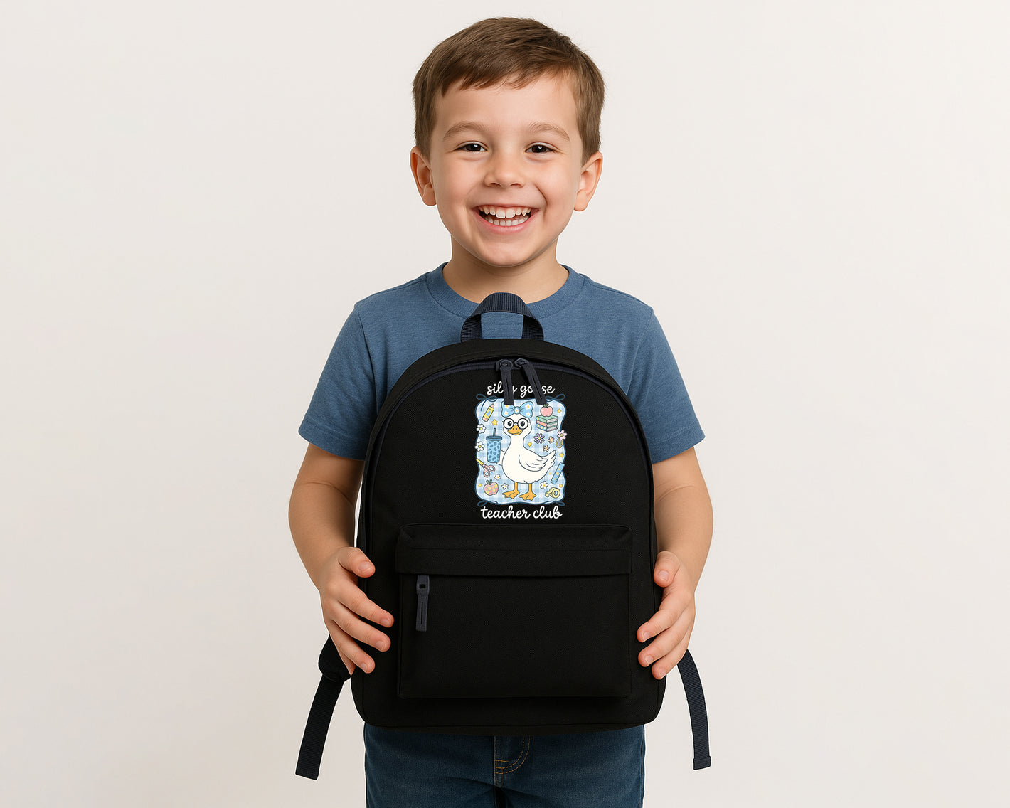 Silly Goose Teacher Club Kids Backpack, Trendy Back To School Fashion Backpack, Perfect For School, Travel & Everyday Use M8479