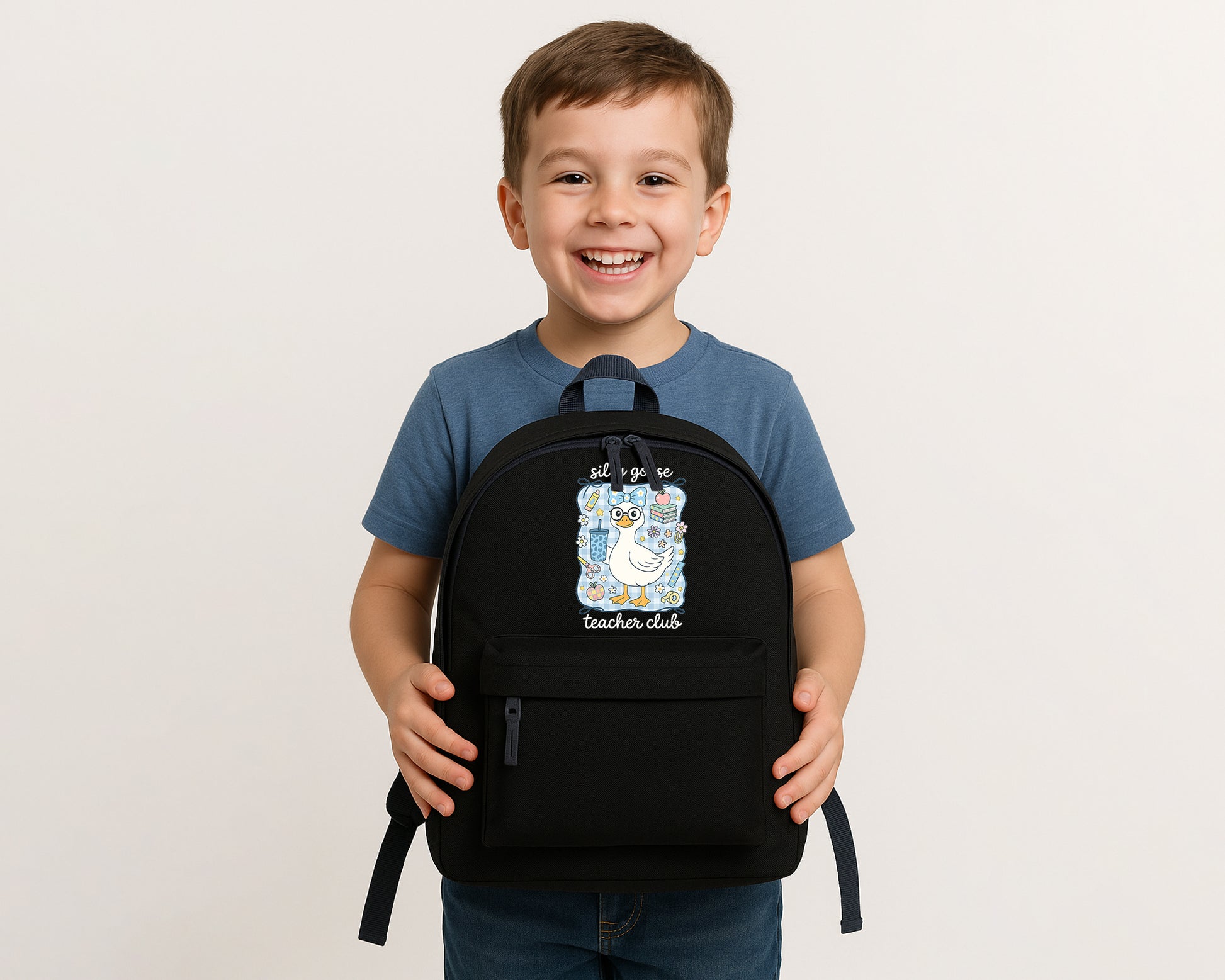 Silly Goose Teacher Club Kids Backpack, Trendy Back To School Fashion Backpack, Perfect For School, Travel & Everyday Use M8479