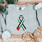 Freedom Palestine Sweatshirt, Palestine Flag Ribbon Sweater, Tribute To Palestine Muslims Jumper, Free Gaza Solidarity Protest Adult Shirts