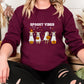 Retro Halloween Dogs Sweatshirt, Spooky Vibes Printed Sweater, Cure Halloween Ghost Dogs Jumper, Dog Lover Gifts, Gothic Dogs Halloween Tops