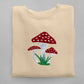 Embroidered Mushroom Hoodie, Magic Mushroom Embroidery Crewneck Jumper, Botanical Plant Nature Lover Shroom Womens Top, Frog Unisex Sweater