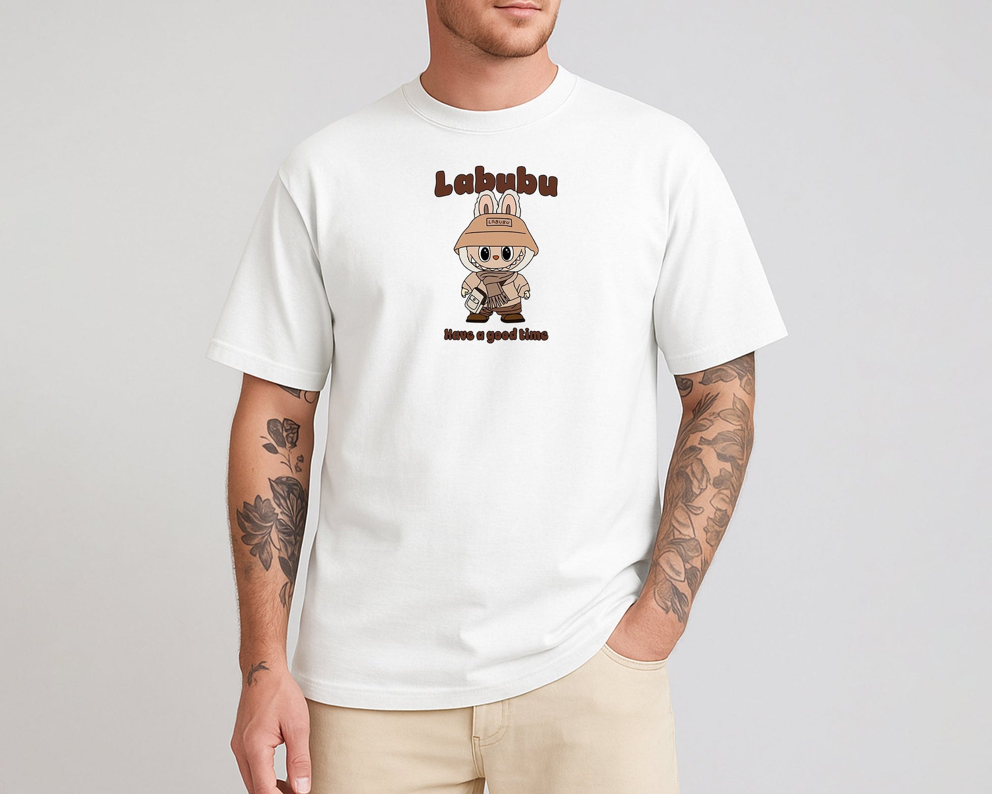 Labubu "Have a Good Time" Oversized T-Shirt, Cute Cartoon Anime Graphic Tee, Unisex Oversized Fit Top M8425