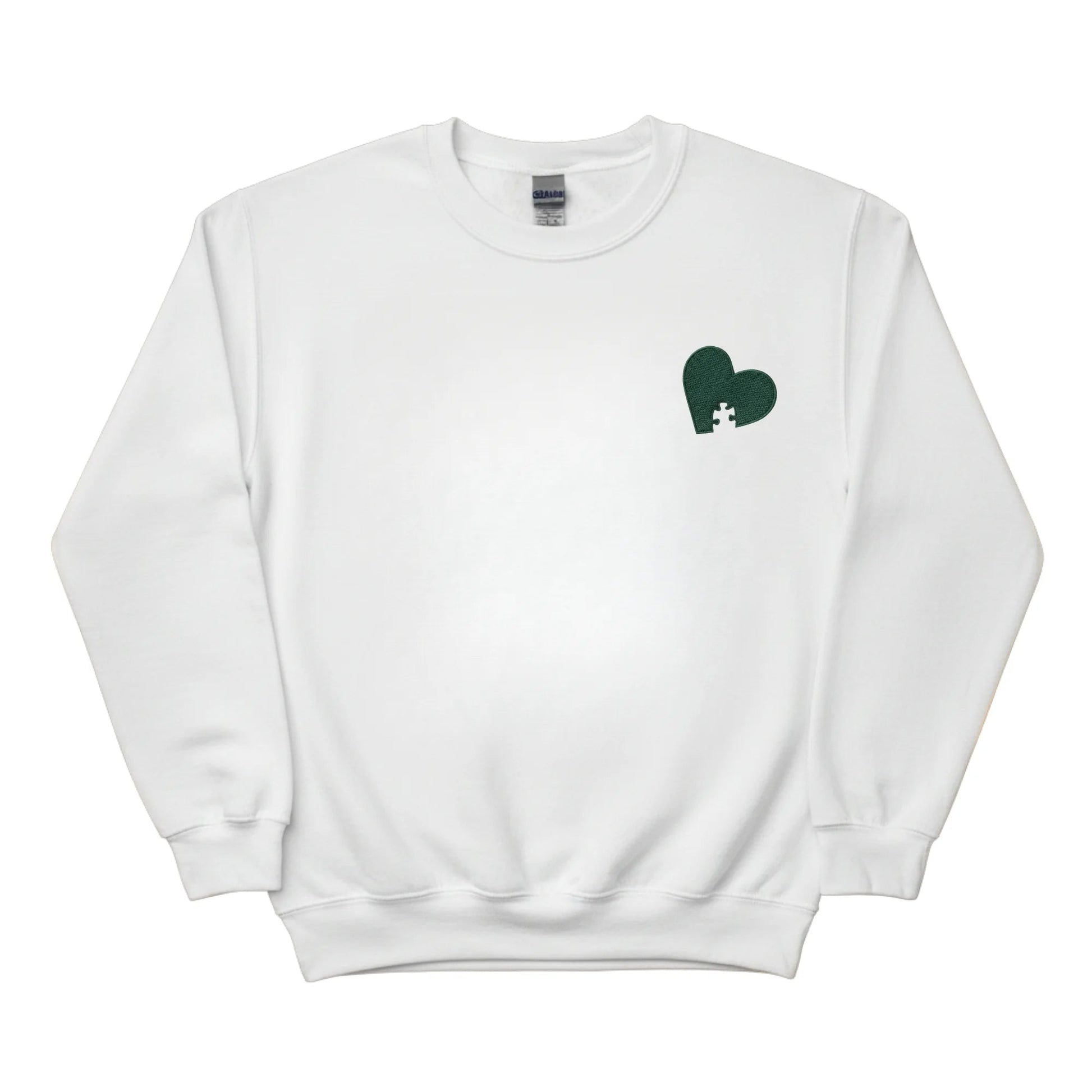 Heart Puzzle Sketch Embroidery SweatShirt - EWB103