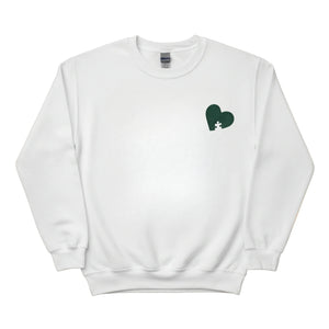 Heart Puzzle Sketch Embroidery SweatShirt - EWB103
