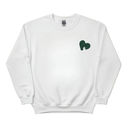 Heart Puzzle Sketch Embroidery SweatShirt - EWB103