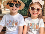Personalised Cousin Crew Shirt, Groovy Kids Matching T-Shirt, Retro Custom Matching Cousins Kids Tees, Cousins Gifts, Summer Sibling Tees