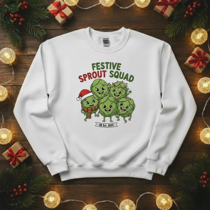Festive Sprout Squad Christmas Sweatshirt