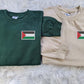 Palestine Flag Sweatshirt, Embroidered Palestine Crewneck Sweater, Comfort Colors Sweater, Support Palestine Freedom Gaza Protest Clothing