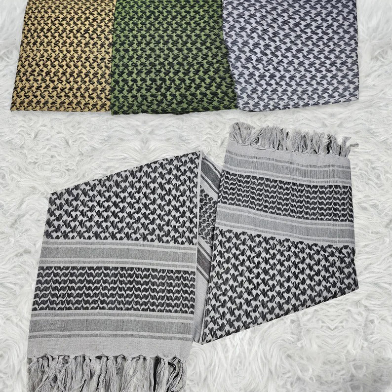 Arab Keffiyeh Palestine Scarf, Traditional Palestinian Shemagh Scarf, Unique Arabic Scarves for Men & Women, Vintage Lightweight Head Scarf