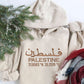 Palestine Hoodie, Embroidered Palestine Coordinates Hooded Sweatshirt, Support Palestine Save Gaza Freedom Jumper, Palestine Protest Tops