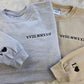 Roman Numeral Embroidered Sweatshirt, Custom Anniversary Couple Matching Sweater, Personalised Initial Matching Fiance Jumper, Soulmate Gift