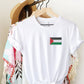 Palestine Flag Shirt, Embroidered Monogramed Flag Palestine Tshirt, Support Palestine Protest Adult Kids Tee, Save Gaza Free Palestine Top