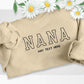 Embroidered Nana Sweatshirt, Custom Kids Name Matching Sweater, Personalised Name Crewneck Jumper, Grandma Sweatshirt, Nana Birthday Gifts