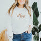 Wifey Sweatshirt, Bride Embroidered Sweater, Personalised Mrs Jumper, Custom Date Bride And Groom Wedding Gift Bachelorette Party Bride Hood