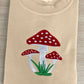 Embroidered Mushroom Hoodie, Magic Mushroom Embroidery Crewneck Jumper, Botanical Plant Nature Lover Shroom Womens Top, Frog Unisex Sweater