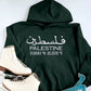 Palestine Hoodie, Embroidered Palestine Coordinates Hooded Sweatshirt, Support Palestine Save Gaza Freedom Jumper, Palestine Protest Tops
