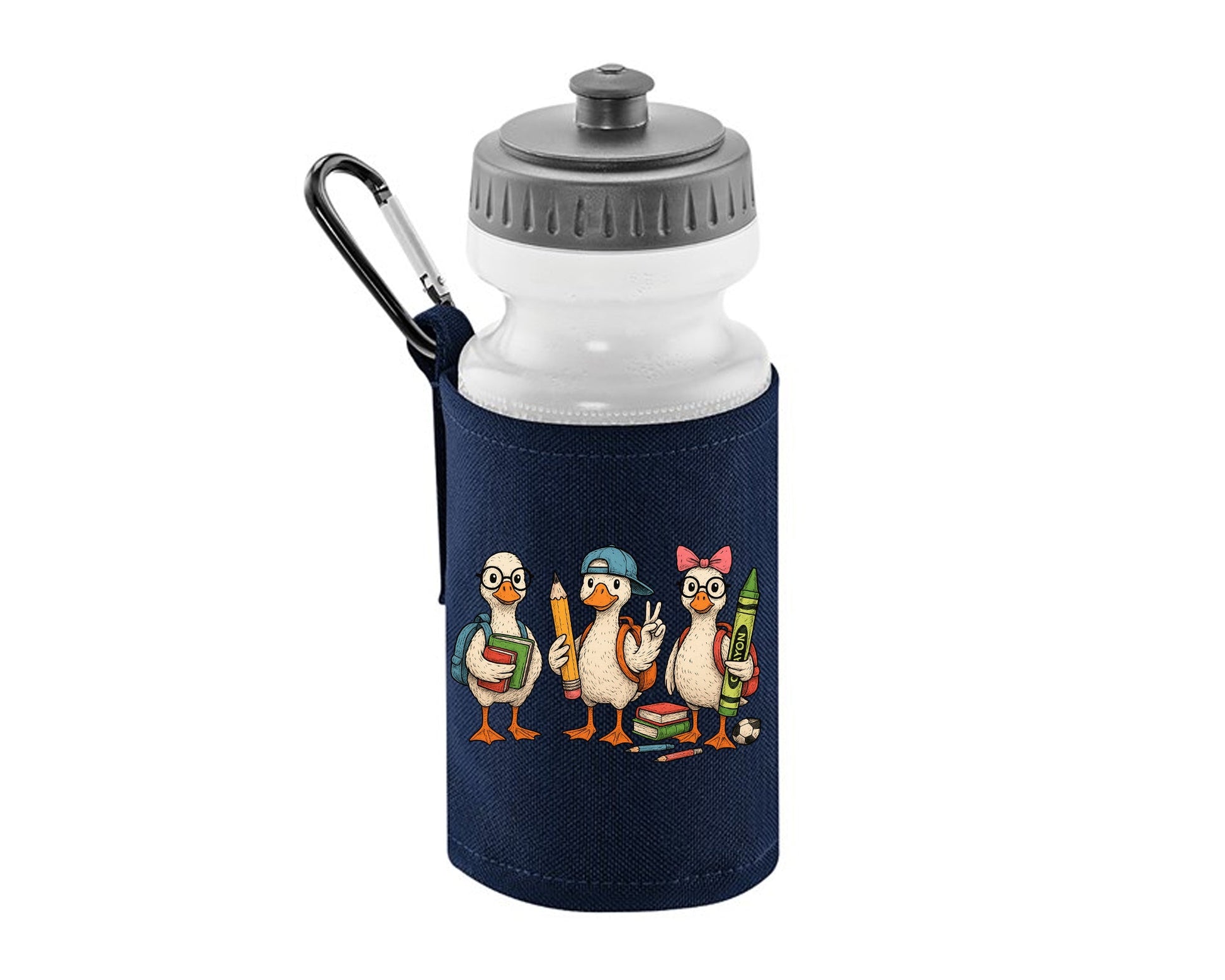 Back to School Water Bottle, Funny 3 Ducks Design For Kids, Teens & Duck Fans, Fun, BPA School Bottle Essential M8486