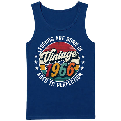 60th Birthday Present Tank Top Men Vintage 1966 Aged To Perfection