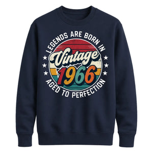 60th Birthday Present Unisex Sweatshirt Vintage 1966 Aged To Perfection