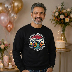60th Birthday Present Unisex Sweatshirt Vintage 1966 Aged To Perfection