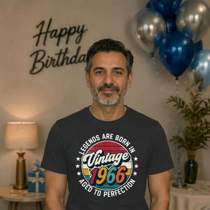 60th Birthday Present Unisex Tshirt Vintage 1966 Aged To Perfection