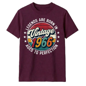 60th Birthday Present Unisex Tshirt Vintage 1966 Aged To Perfection