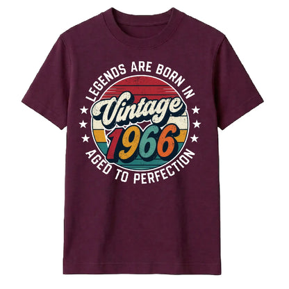 60th Birthday Present Unisex Tshirt Vintage 1966 Aged To Perfection