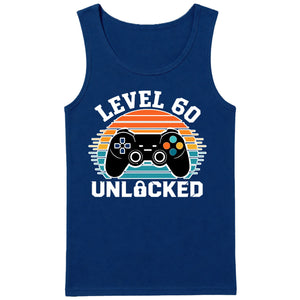 60th Birthday Tank Top Men Level 60 Unlocked Retro Gamer