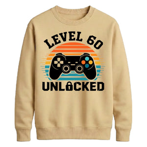 60th Birthday Unisex Sweatshirt Level 60 Unlocked Retro Gamer