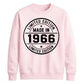 60th Birthday Unisex Sweatshirt Made in 1966 Limited Edition Vintage