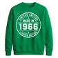 60th Birthday Unisex Sweatshirt Made in 1966 Limited Edition Vintage