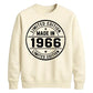 60th Birthday Unisex Sweatshirt Made in 1966 Limited Edition Vintage