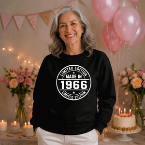 60th Birthday Unisex Sweatshirt Made in 1966 Limited Edition Vintage