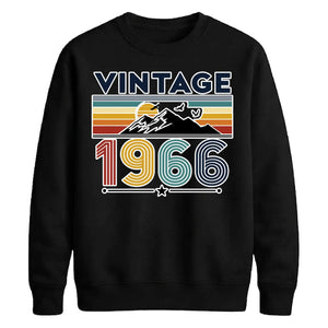 60th Birthday Unisex Sweatshirt Vintage 1966 Retro Mountain Sunset
