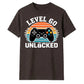 60th Birthday Unisex Tshirt Level 60 Unlocked Retro Gamer
